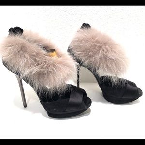 Diego Dolcini Fur Platform Heels